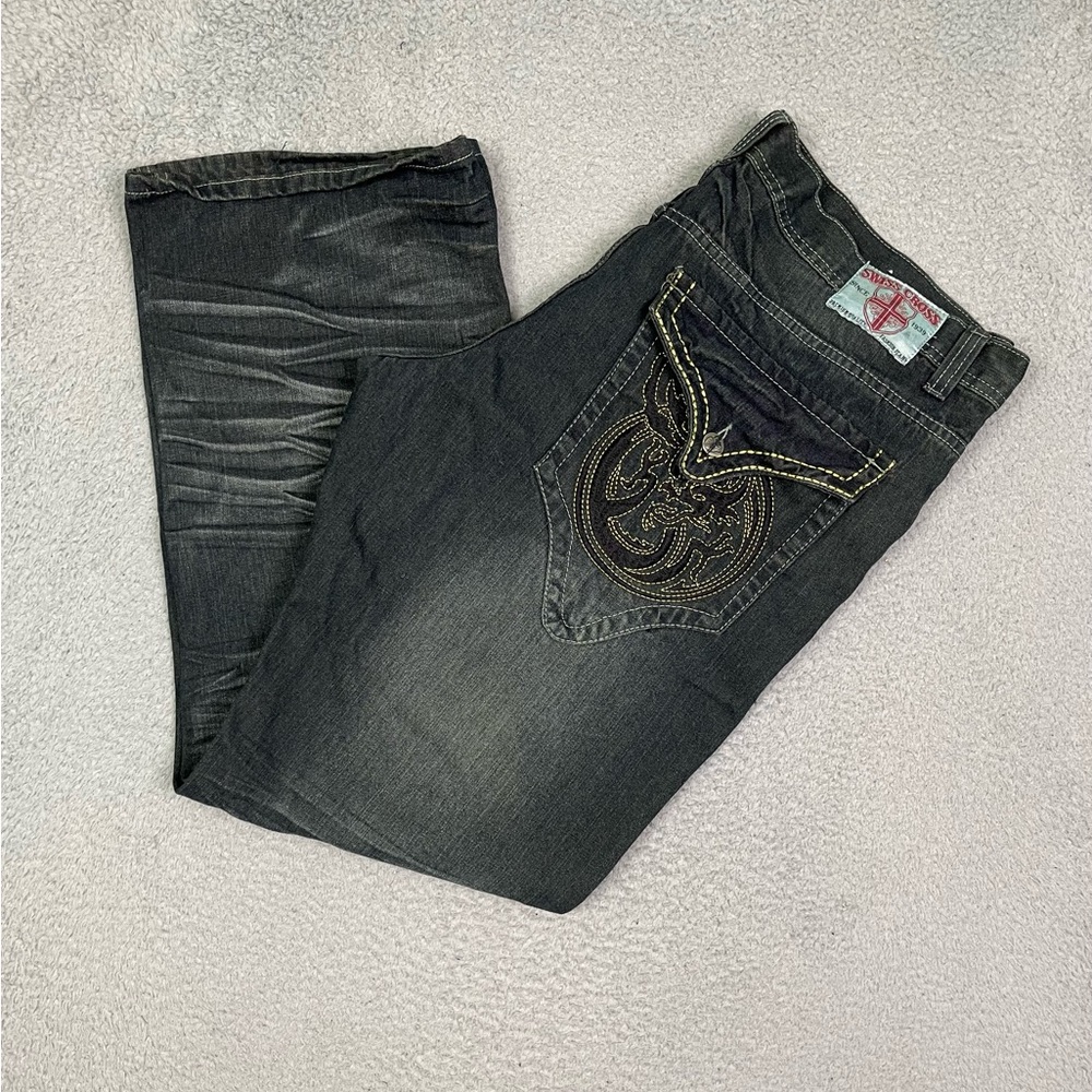 Vintage y2k embroidered dragon‎ jeans